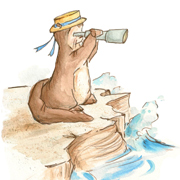 Otter with Spyglass